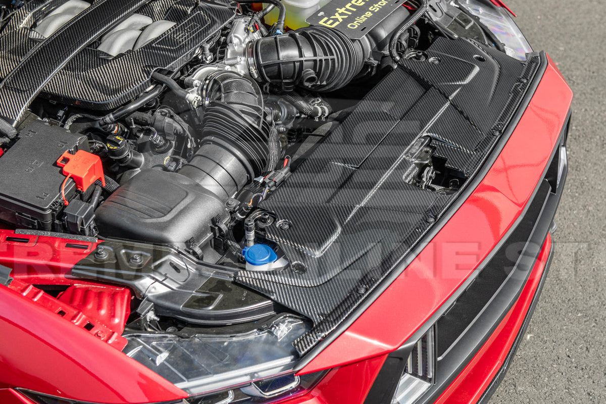 2024+ Ford Mustang DRY CARBON FIBER Radiator Cover image 4