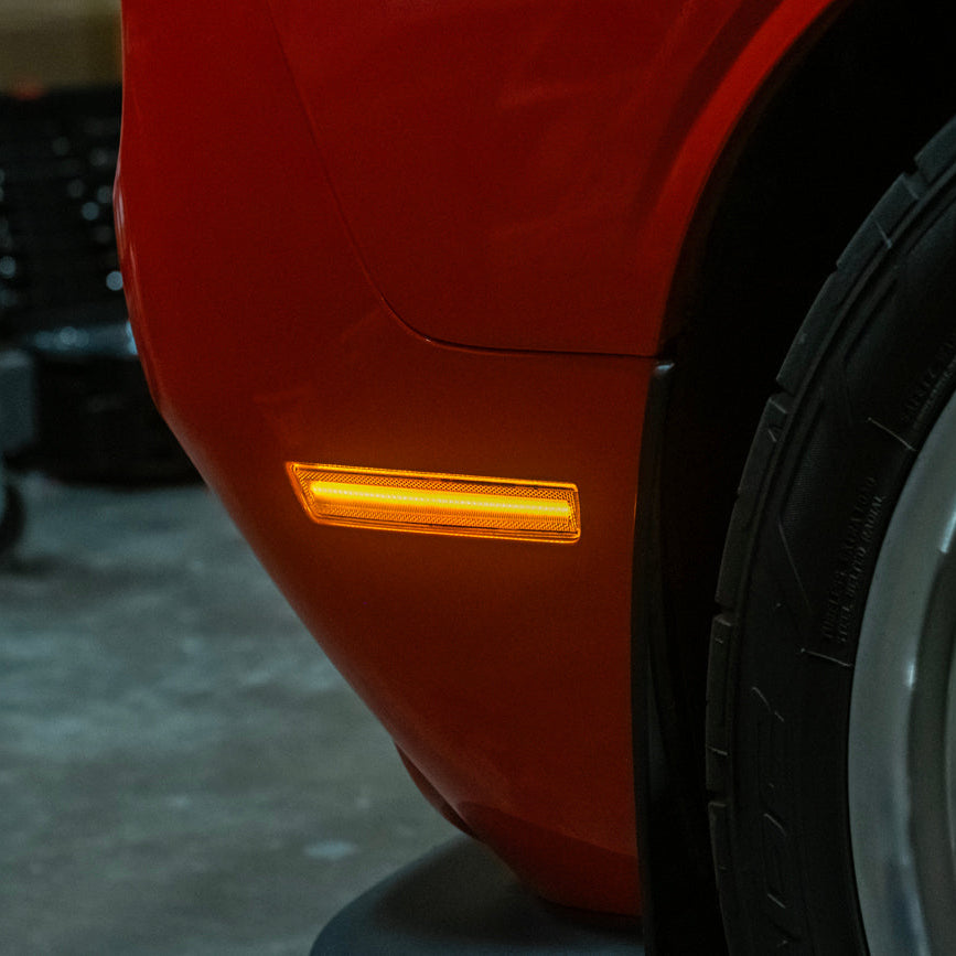 2015-23 Dodge Challenger | Front Bumper Amber LED Reflector Side Marker Light image 52