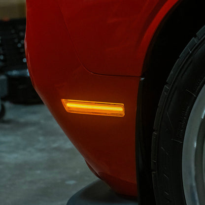 2015-23 Dodge Challenger | Front Bumper Amber LED Reflector Side Marker Light image 52