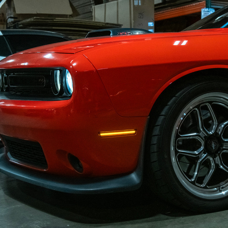 2015-23 Dodge Challenger | Front Bumper Amber LED Reflector Side Marker Light image 26
