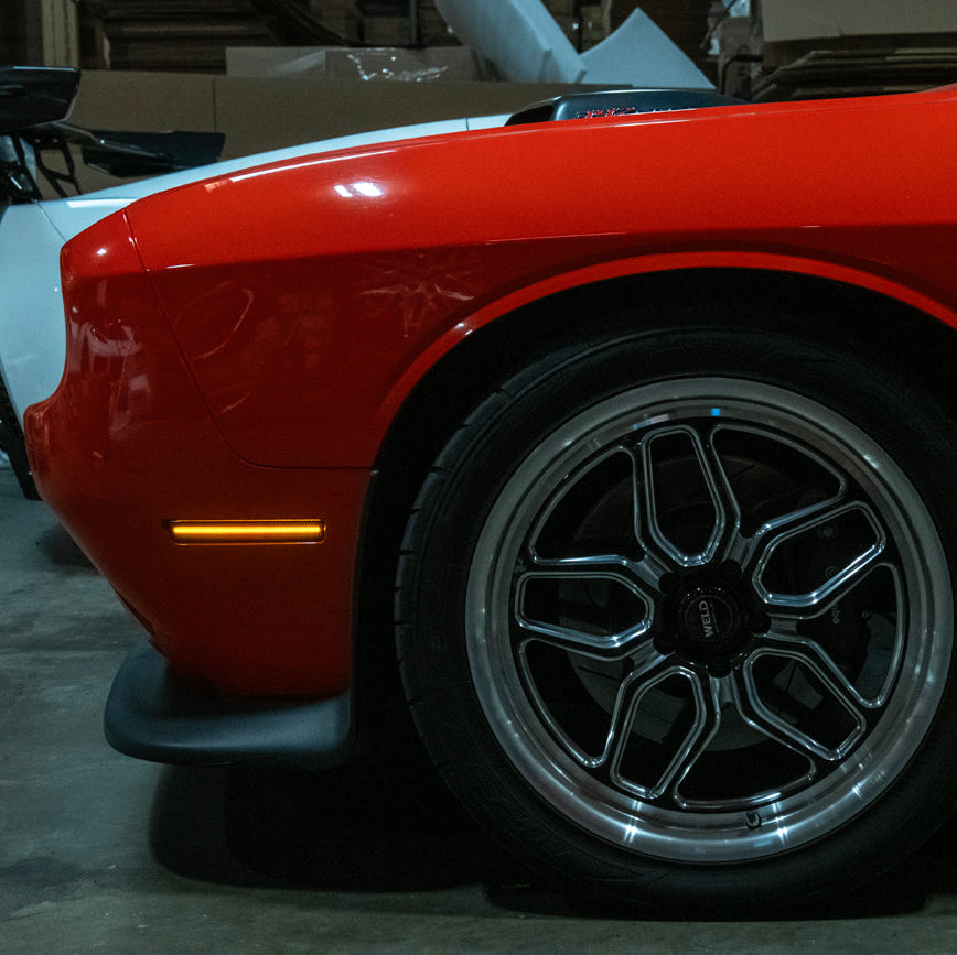 2015-23 Dodge Challenger | Front Bumper Amber LED Reflector Side Marker Light image 27