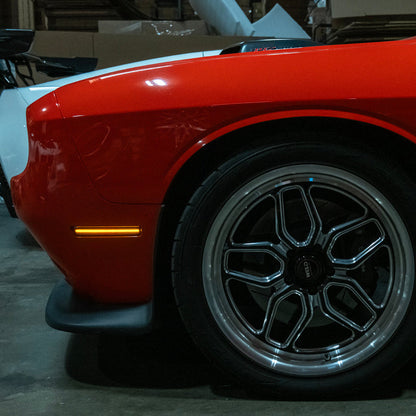 2015-23 Dodge Challenger | Front Bumper Amber LED Reflector Side Marker Light image 27