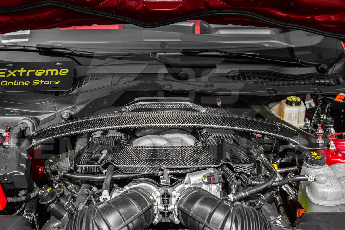 2024-Up Ford Mustang Dry Carbon Fiber Engine Cover image 9