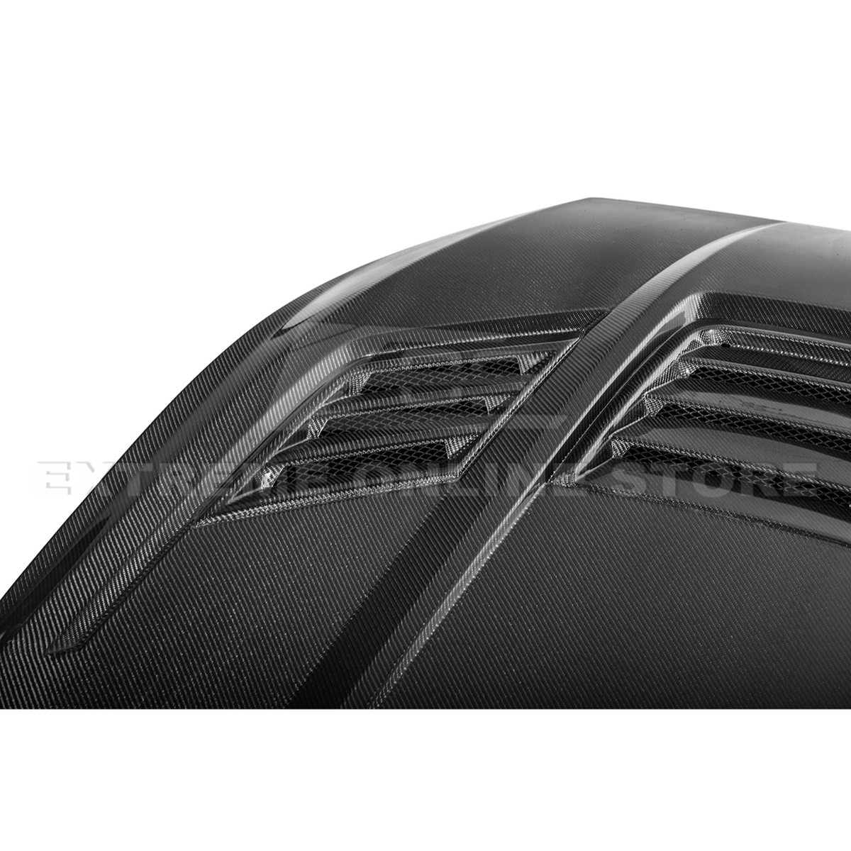 2024-Up Ford Mustang Front Super Snake Style Bumper Hood Vented Cover image 24