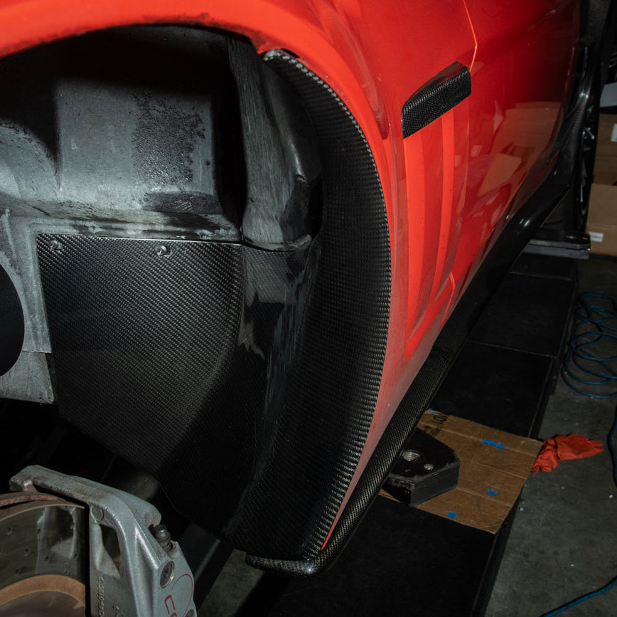 Corvette C6 Carbon Fiber Factory Style Front Fender Rear Extension Splash Guards image 18