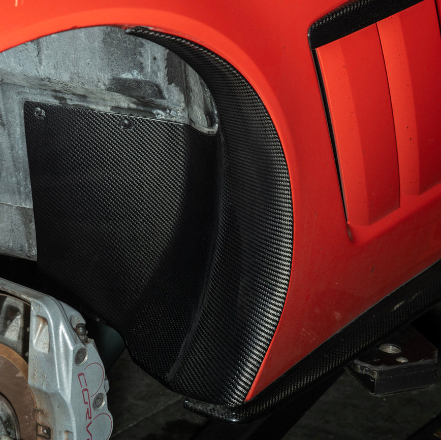 Corvette C6 Carbon Fiber Factory Style Front Fender Rear Extension Splash Guards image 20