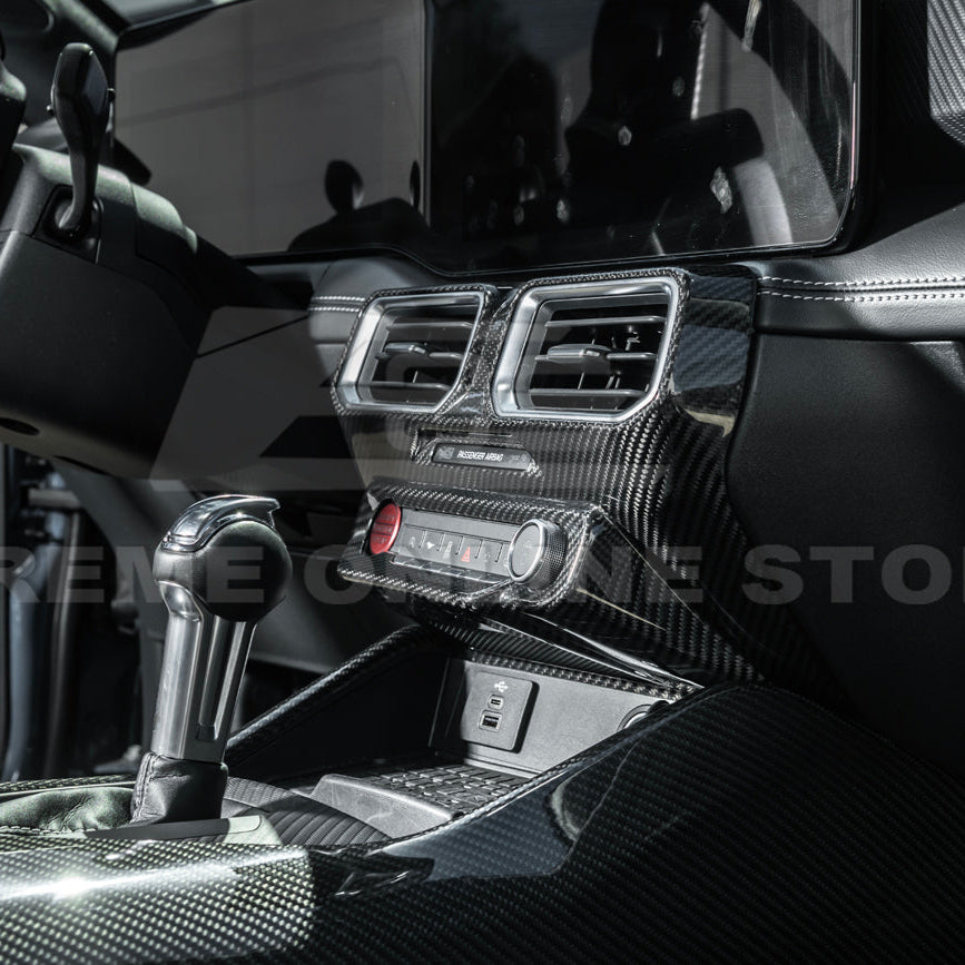 2024-Up Ford Mustang Single Screen Interior DRY CONBON FIBER Center Console Cover image 3