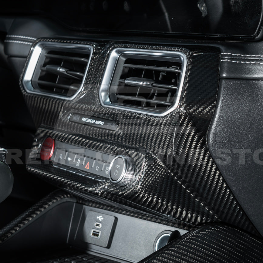 2024-Up Ford Mustang Single Screen Interior DRY CONBON FIBER Center Console Cover image 4