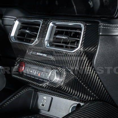 2024-Up Ford Mustang Single Screen Interior DRY CONBON FIBER Center Console Cover image 4