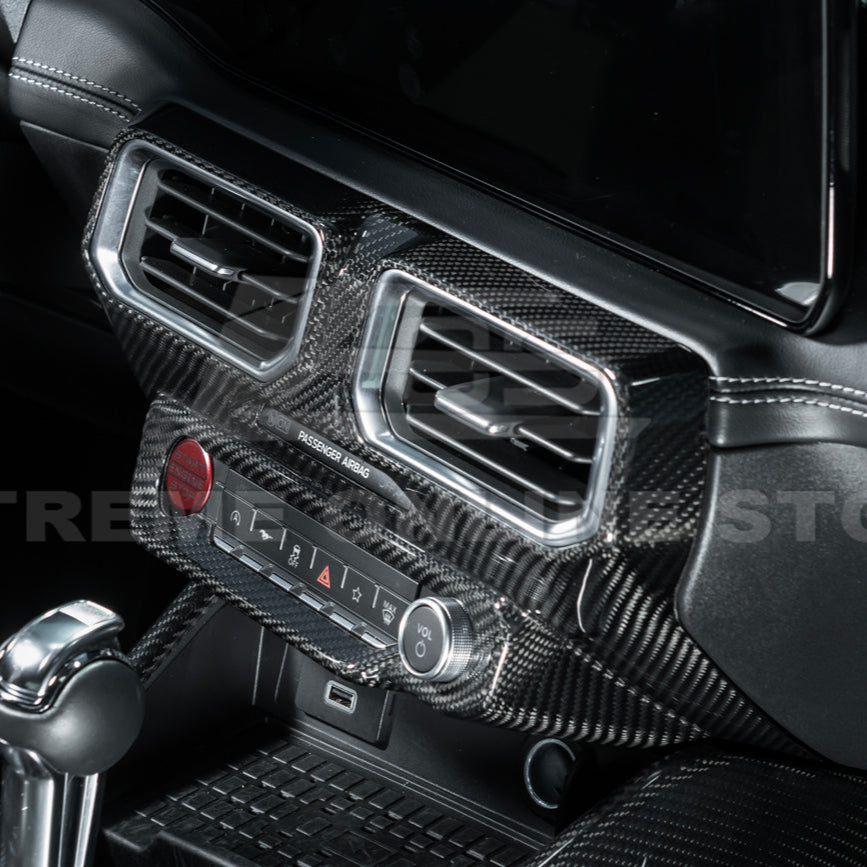 2024-Up Ford Mustang Single Screen Interior DRY CONBON FIBER Center Console Cover image 6