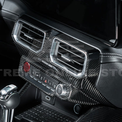 2024-Up Ford Mustang Single Screen Interior DRY CONBON FIBER Center Console Cover image 6