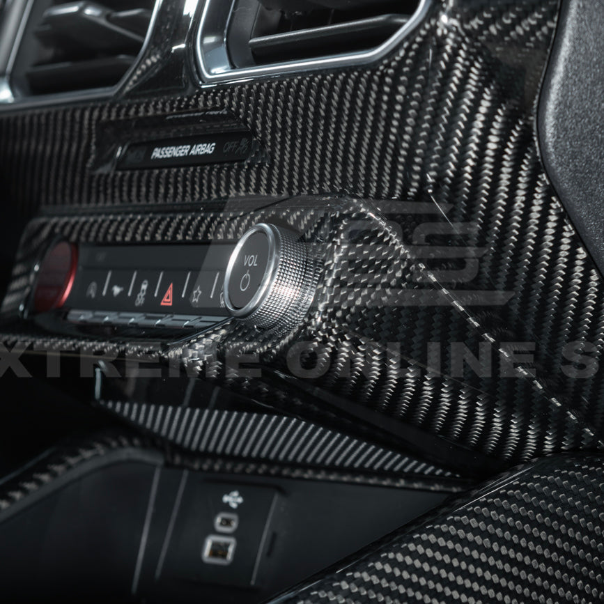 2024-Up Ford Mustang Single Screen Interior DRY CONBON FIBER Center Console Cover image 11
