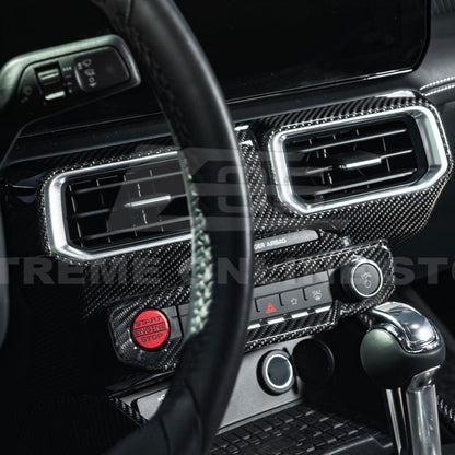 2024-Up Ford Mustang Single Screen Interior DRY CONBON FIBER Center Console Cover image 5