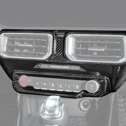 2024-Up Ford Mustang Single Screen Interior DRY CONBON FIBER Center Console Cover image 2