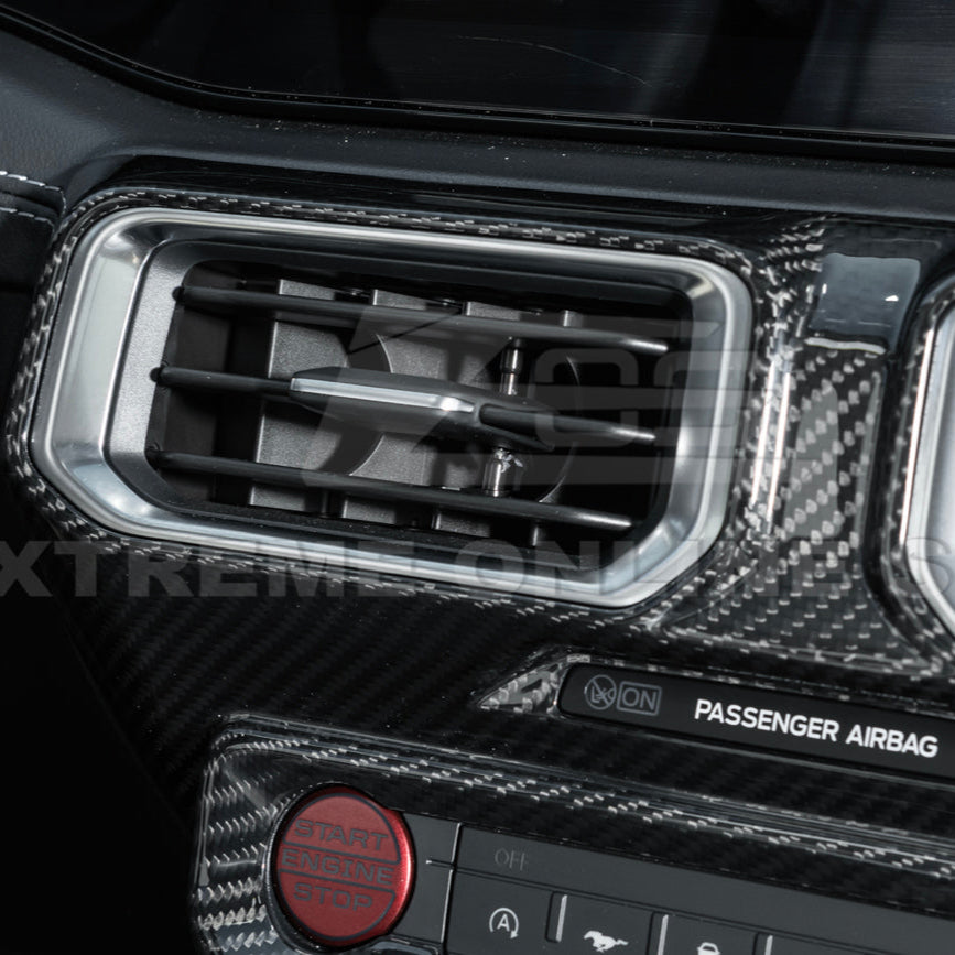 2024-Up Ford Mustang Single Screen Interior DRY CONBON FIBER Center Console Cover image 7