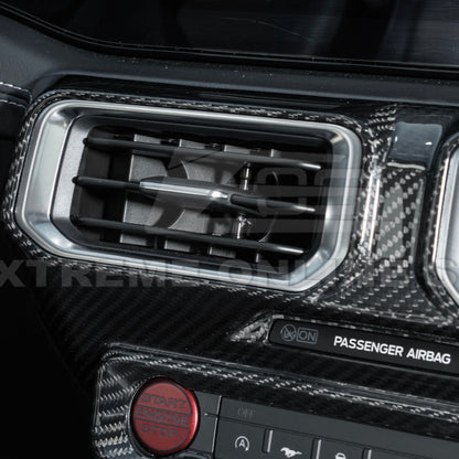 2024-Up Ford Mustang Single Screen Interior DRY CONBON FIBER Center Console Cover image 7