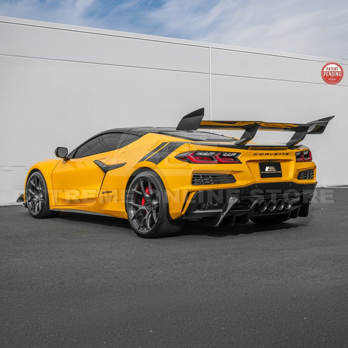 Corvette C8 ZR1 Style DRY CARBON FIBER Rear High Wing Spoiler Bracket image 4