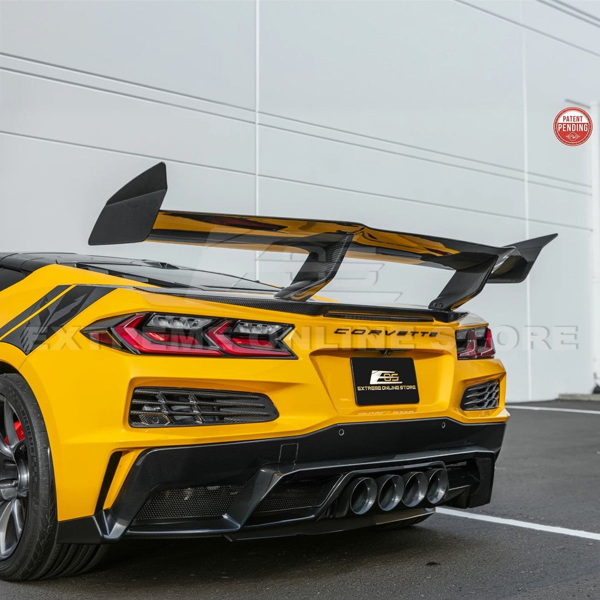 Corvette C8 ZR1 Style DRY CARBON FIBER Rear High Wing Spoiler Bracket image 5