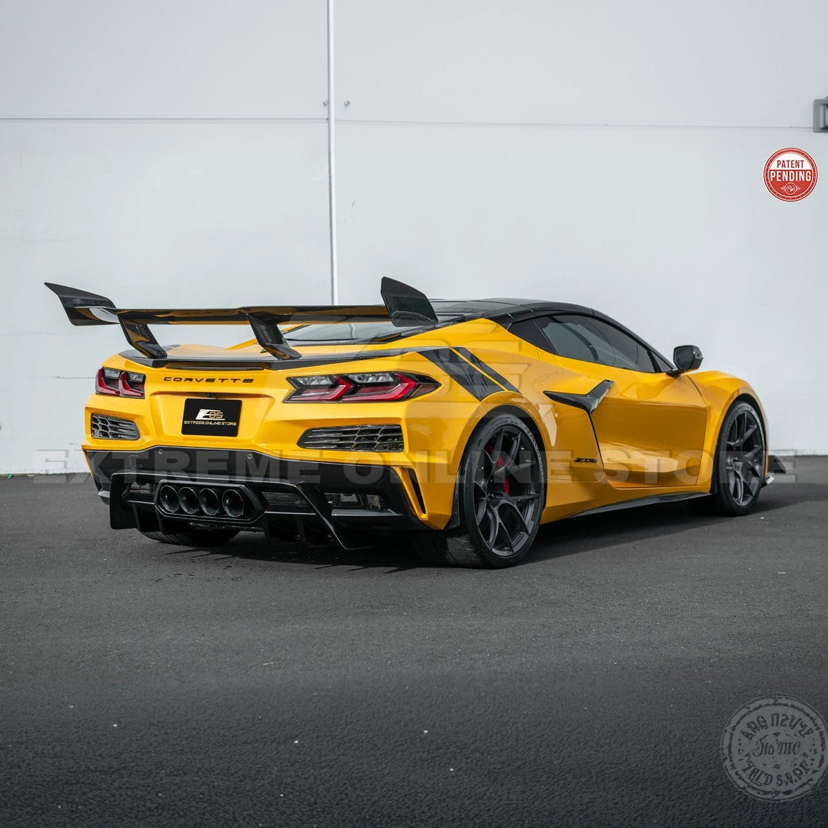 Corvette C8 ZR1 Style DRY CARBON FIBER Rear High Wing Spoiler Bracket image 8