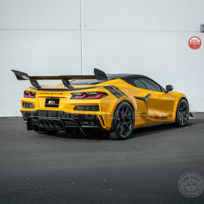 Corvette C8 ZR1 Style DRY CARBON FIBER Rear High Wing Spoiler Bracket image 8