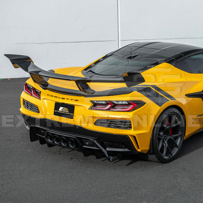Corvette C8 ZR1 Style DRY CARBON FIBER Rear High Wing Spoiler Bracket image 9