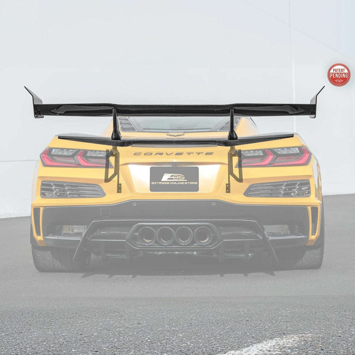 Corvette C8 ZR1 Style DRY CARBON FIBER Rear High Wing Spoiler Bracket image 3