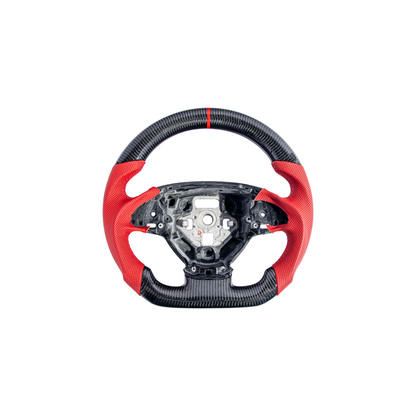 Chevrolet Corvette C7 Red Leather Red Stitching Carbon Fiber Steering Wheel image 2