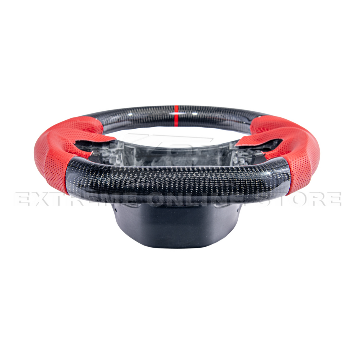 Chevrolet Corvette C7 Red Leather Red Stitching Carbon Fiber Steering Wheel image 4