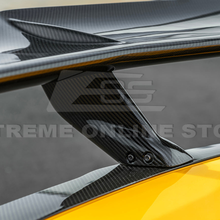 Corvette C8 ZR1 Style DRY CARBON FIBER Rear High Wing Spoiler Bracket image 26