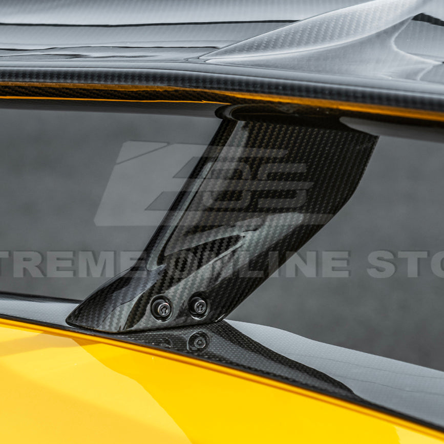 Corvette C8 ZR1 Style DRY CARBON FIBER Rear High Wing Spoiler Bracket image 27