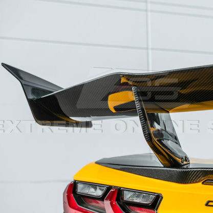 Corvette C8 ZR1 Style DRY CARBON FIBER Rear High Wing Spoiler Bracket image 16