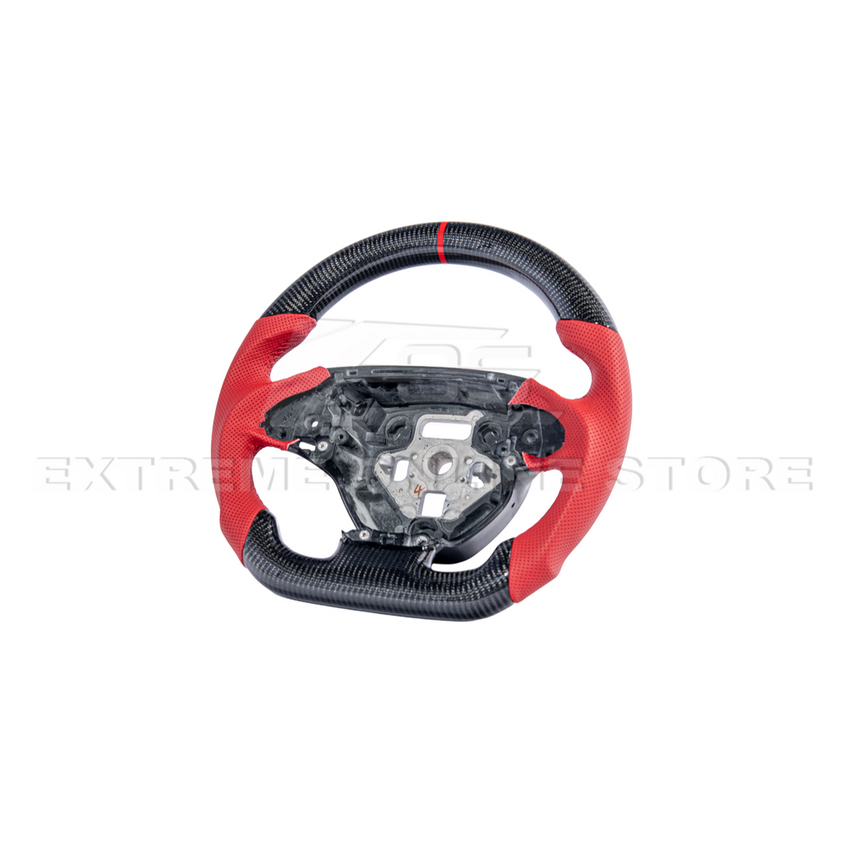 Chevrolet Corvette C7 Red Leather Red Stitching Carbon Fiber Steering Wheel image 7