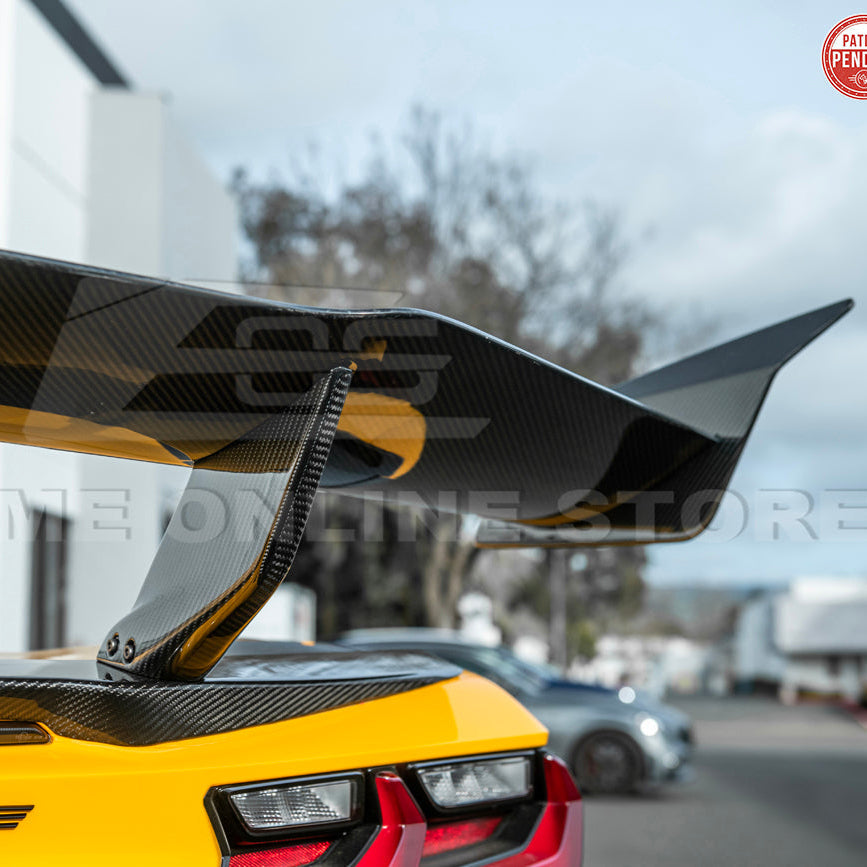 Corvette C8 ZR1 Style DRY CARBON FIBER Rear High Wing Spoiler Bracket image 17