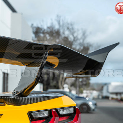 Corvette C8 ZR1 Style DRY CARBON FIBER Rear High Wing Spoiler Bracket image 11