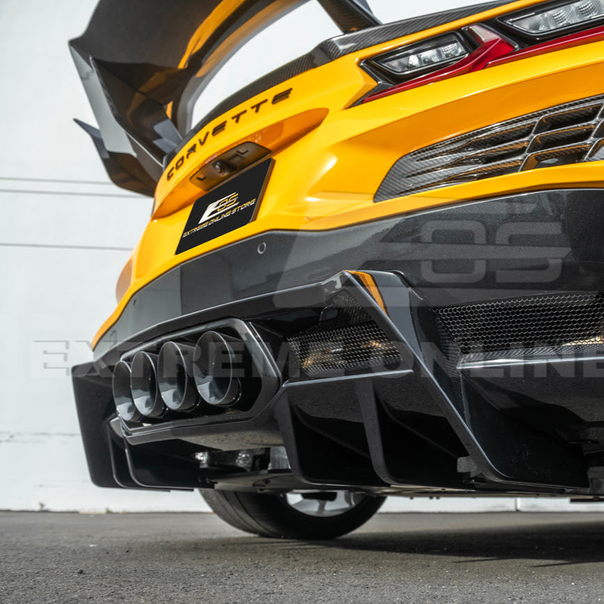2023-Up Corvette C8 Z06 Rear Bumper Finned Diffuser image 10