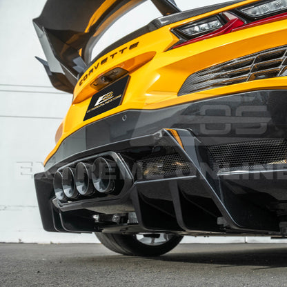 2023-Up Corvette C8 Z06 Rear Bumper Finned Diffuser image 10
