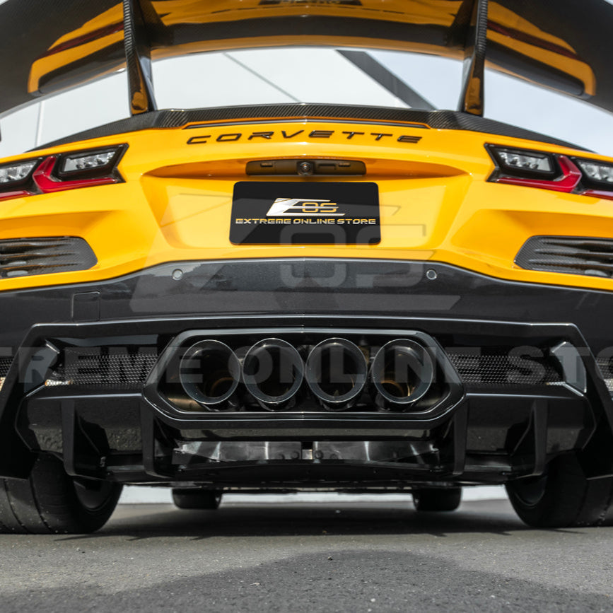 2023-Up Corvette C8 Z06 Rear Bumper Finned Diffuser image 11