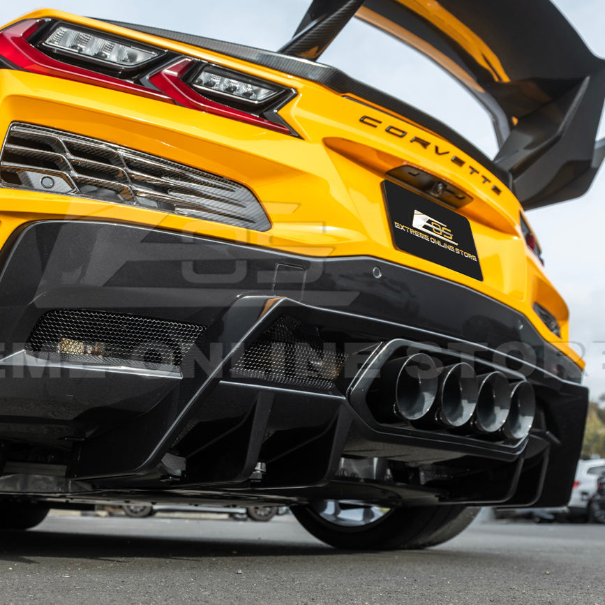 2023-Up Corvette C8 Z06 Rear Bumper Finned Diffuser image 12