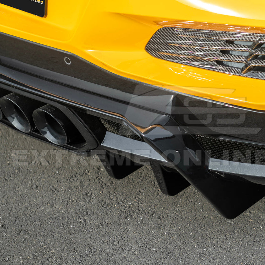 2023-Up Corvette C8 Z06 Rear Bumper Finned Diffuser image 16