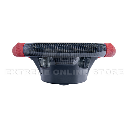 Chevrolet Corvette C7 Red Leather Red Stitching Carbon Fiber Steering Wheel image 10
