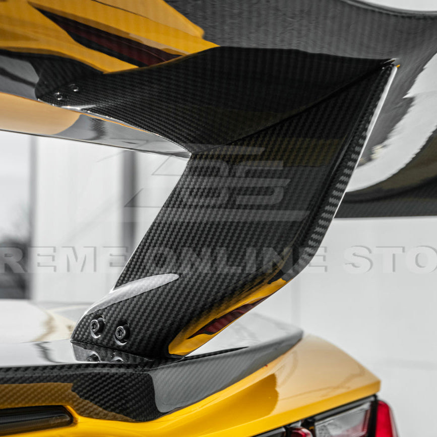 Corvette C8 ZR1 Style DRY CARBON FIBER Rear High Wing Spoiler Bracket image 28