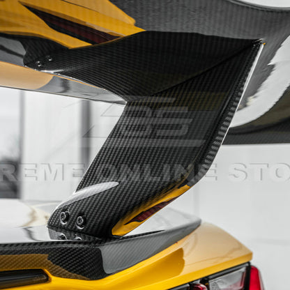 Corvette C8 ZR1 Style DRY CARBON FIBER Rear High Wing Spoiler Bracket image 28