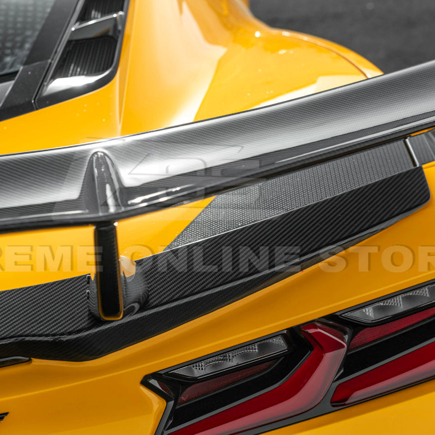 Corvette C8 ZR1 Style DRY CARBON FIBER Rear High Wing Spoiler Bracket image 22