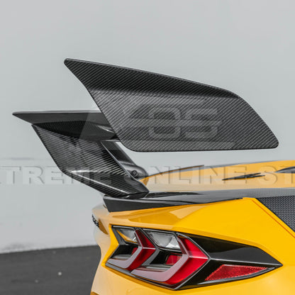 Corvette C8 ZR1 Style DRY CARBON FIBER Rear High Wing Spoiler Bracket image 13