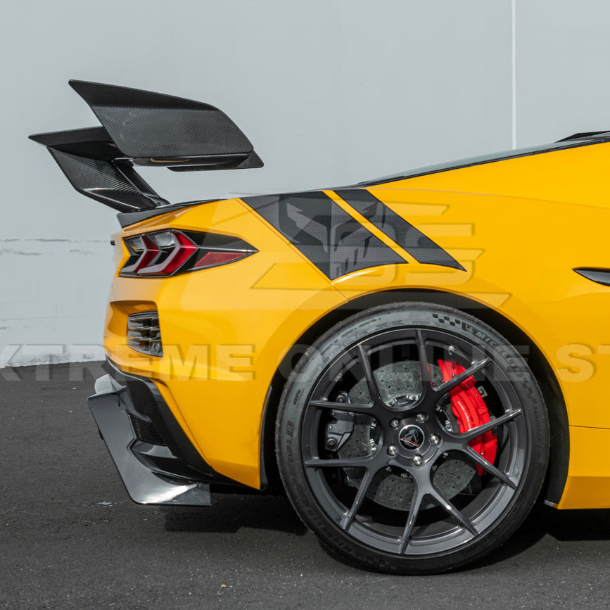 Corvette C8 ZR1 Style DRY CARBON FIBER Rear High Wing Spoiler Bracket image 12