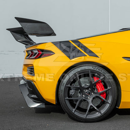 Corvette C8 ZR1 Style DRY CARBON FIBER Rear High Wing Spoiler Bracket image 12