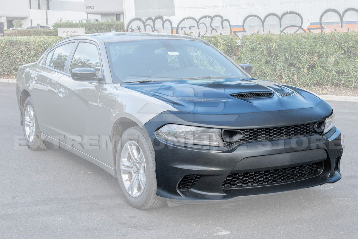 2015-Up Dodge Charger SRT Hellcat Conversion Bumper Kit Hood Cover image 9