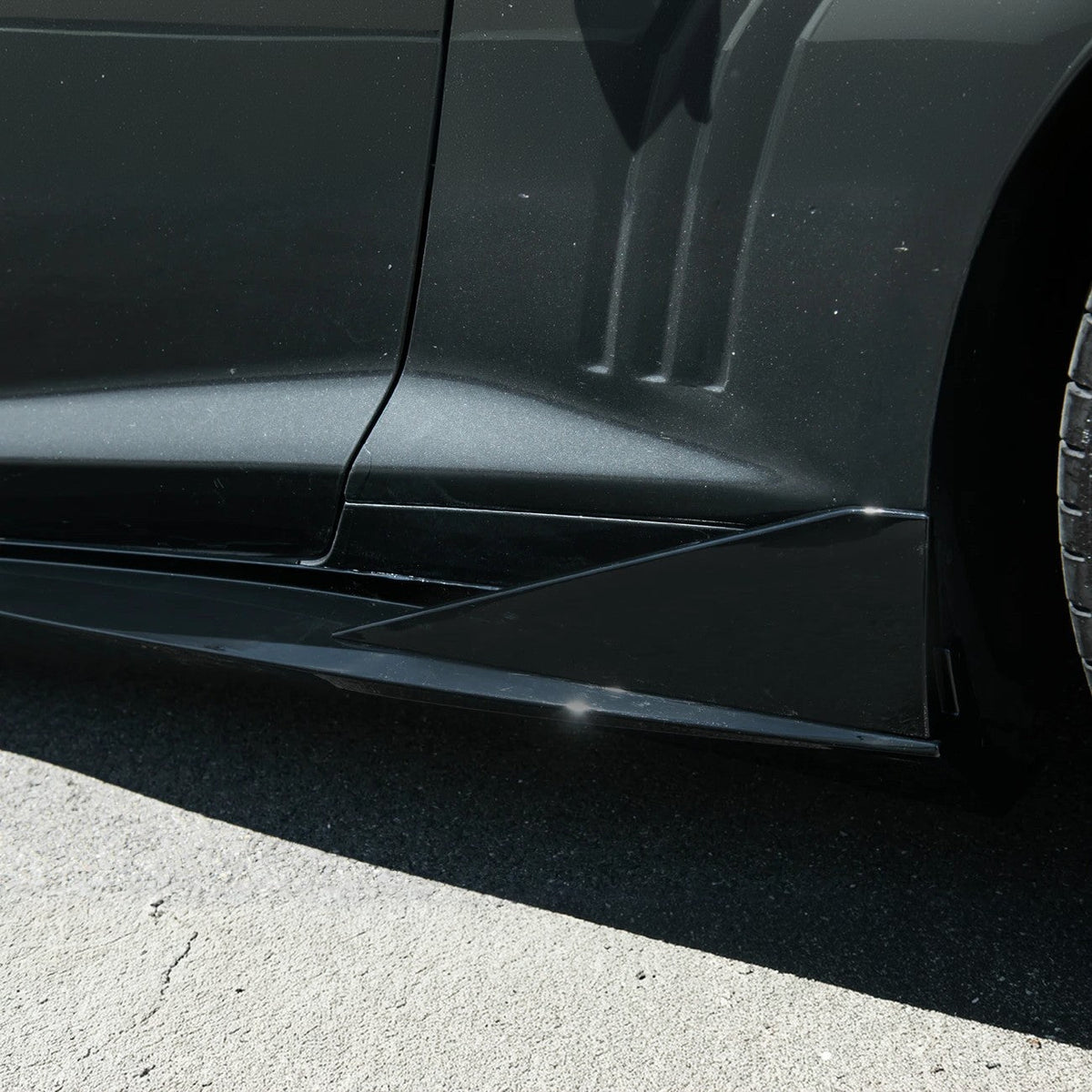 2010-2015 Camaro LT LS SS Performance Track GLOSSY BLACK Side Skirts Rocker Panel image 12