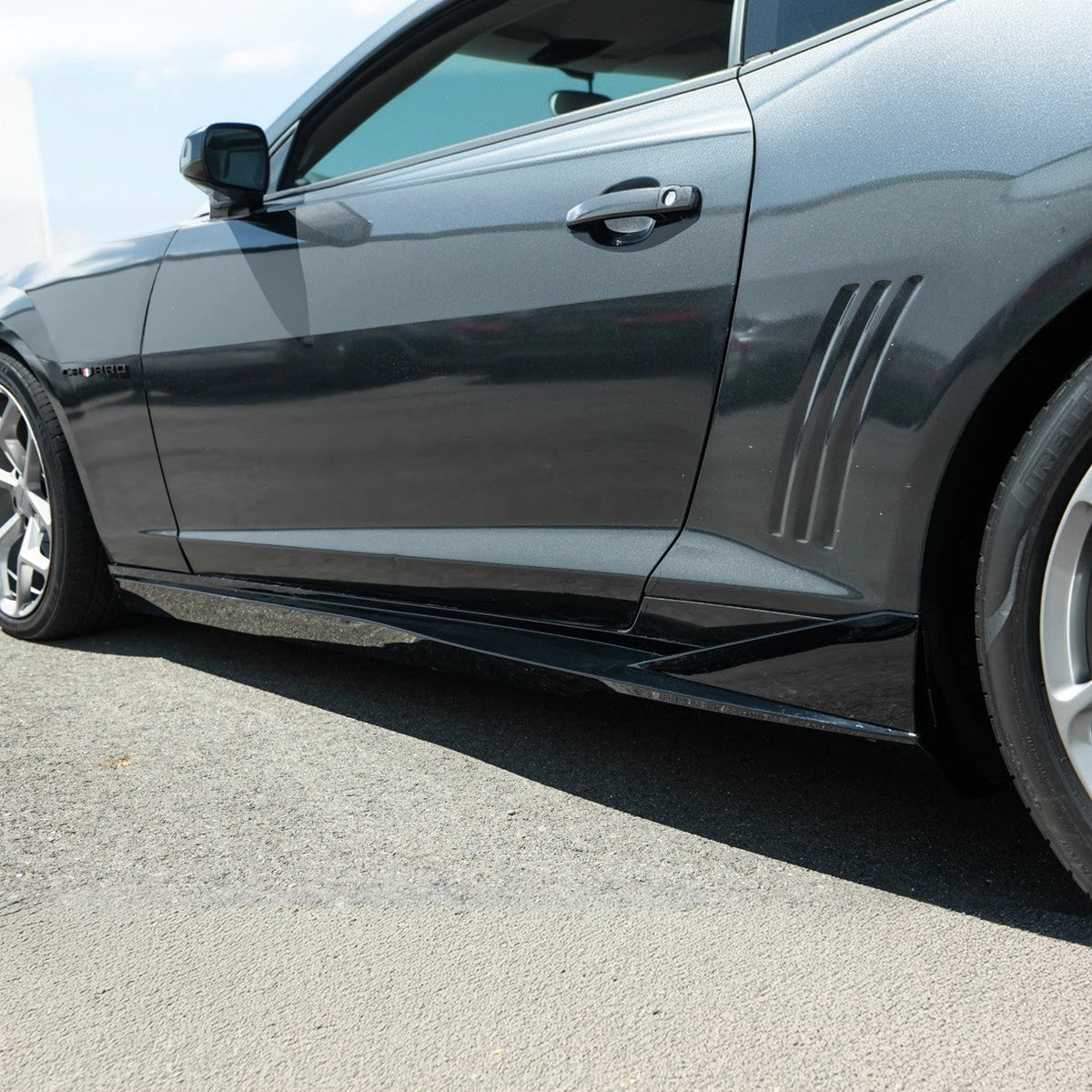 2010-2015 Camaro LT LS SS Performance Track GLOSSY BLACK Side Skirts Rocker Panel image 9