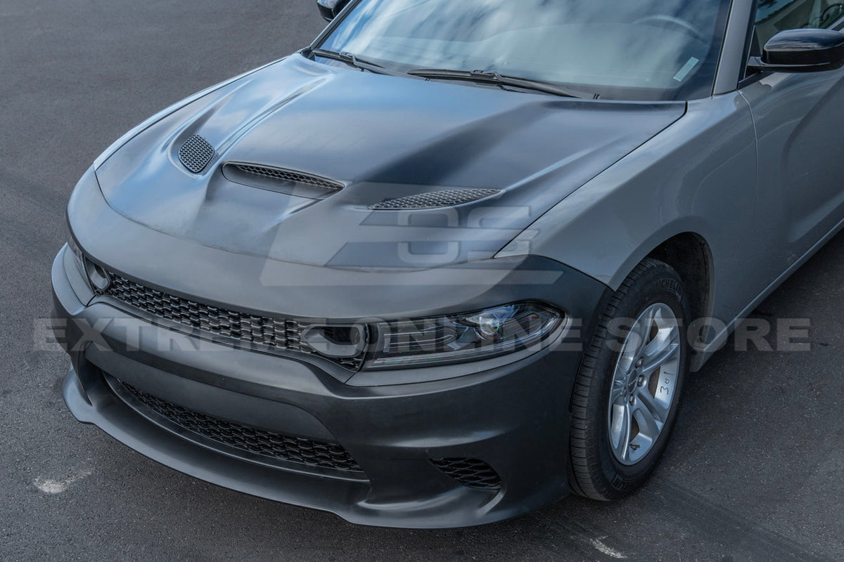 2015-Up Dodge Charger SRT Hellcat Conversion Bumper Kit Hood Cover image 10